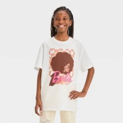 Girls' Short Sleeve Barbie Oversized Graphic T-Shirt - art class™ White -Art Class shop GUEST 0409d3a4 7bb0 4d19 93bc 2593e1908679 4