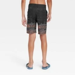 Boys' Striped Hybrid Swim Shorts - art class™ Black