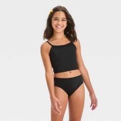 Girls' 'Let it Shine' Solid Midkini Set - art class™ Black -Art Class shop GUEST 05594ee1 aeec 4895 95bf ebc05608cc6e 5