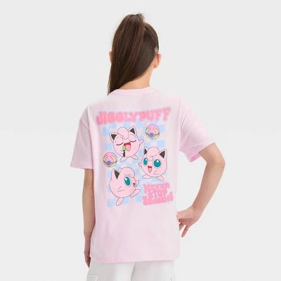 Girls' Short Sleeve Jigglypuff Oversized 'Never Stop Singing' Graphic T-Shirt - art class™ Pink 4 Girls' Short Sleeve Jigglypuff Oversized 'Never Stop Singing' Graphic T-Shirt - art class™ Pink - Image 2