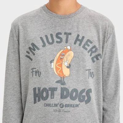 Boys' 'Here For The Hotdogs' Long Sleeve Graphic T-Shirt - art class™ Dark Gray 3 Boys' 'Here For The Hotdogs' Long Sleeve Graphic T-Shirt - art class™ Dark Gray