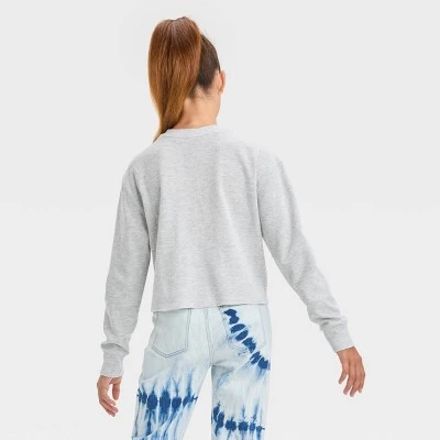 Girls' Long Sleeve Waffle Top with Pocket - art class™ Violet 3 Girls' Long Sleeve Waffle Top with Pocket - art class™ Violet