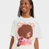 Girls' Short Sleeve Barbie Oversized Graphic T-Shirt - art class™ White -Art Class shop GUEST 1306620a 8a08 41eb 808f 44d2c96ab283