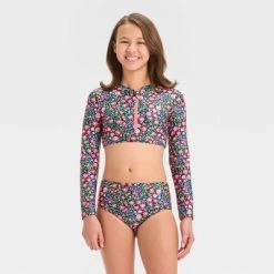 Girls' 'Spring Time' Floral Printed Bikini Set - art class™ Black/Pink -Art Class shop GUEST 13ec22fe 30f8 4451 ad43 20a1f578e1c7 4