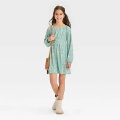 Girls' Long Sleeve Textured Ruched Dress - art class™ Purple Hearts -Art Class shop GUEST 193ffeb6 248d 45fc 8d20 96eb3e6ebe17