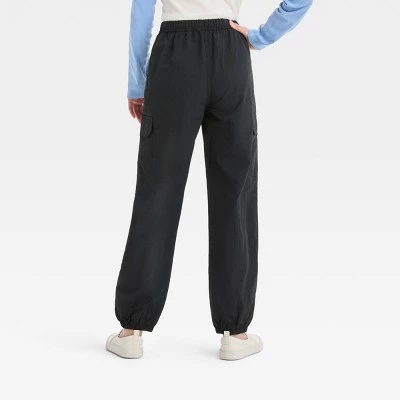 Girls' Nylon Cargo Jogger Pants - art class™ Black 3 Girls' Nylon Cargo Jogger Pants - art class™ Black