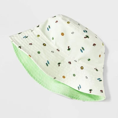 Girls' Reversible Icon Print Bucket Hat - art class™ Cream 3 Girls' Reversible Icon Print Bucket Hat - art class™ Cream
