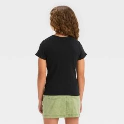 Girls' Short Sleeve Button-Front Textured Top - art class™ Teal Green
