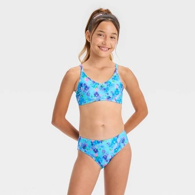 Girls' 'Blurred Lines' Floral Printed Bikini Set - art class™ 9 Girls' 'Blurred Lines' Floral Printed Bikini Set - art class™ - Image 7