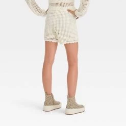 Girls' Open Knit Pull-On Sweater Shorts - art class™ Peach Orange Striped