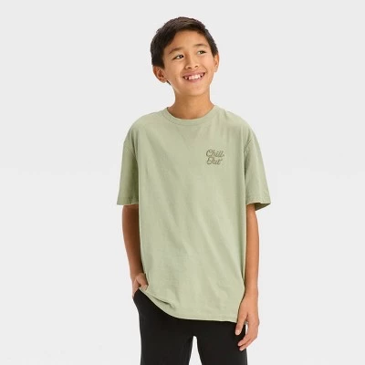 Boys' Short Sleeve Graphic T-Shirt 'Chill Out' - art class™ Olive Green 5 Boys' Short Sleeve Graphic T-Shirt 'Chill Out' - art class™ Olive Green - Image 3