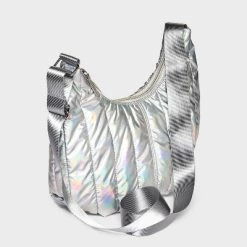 Girls' Puffer Crossbody Bag - art class™ Silver
