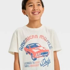 Boys' Short Sleeve Graphic T-Shirt 'American Muscle' - art class™ White