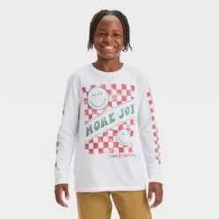 Boys' Smiley Knit Long Sleeve T-Shirt - art class™ White -Art Class shop GUEST 44489837 f4ec 42a1 844d d9ae40eab143 1