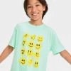 Boys' Smiley Face Short Sleeve Graphic T-Shirt - art class™ Aqua Blue -Art Class shop GUEST 478ca449 4247 4128 8903 ce706678dfbc