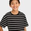 Boys' Short Sleeve Graphic T-Shirt with Horizontal Striped - art class™ Black