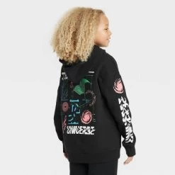 Boys' 'Trust the Universe' Graphic Hooded Sweatshirt - art class⢠Black
