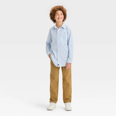 Boys' Oxford Striped Long Sleeve Button-Down Shirt - art class™ Blue 4 Boys' Oxford Striped Long Sleeve Button-Down Shirt - art class™ Blue - Image 2