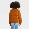 Girls' Solid Fleece Cropped Puffer Jacket - art class™ Rust