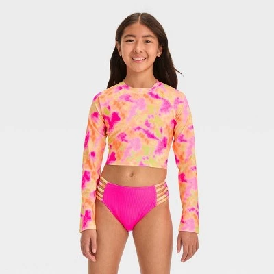 Girls' 'Summer Feelings' Tie-Dye Rash Guard Set - art class™ 7 Girls' 'Summer Feelings' Tie-Dye Rash Guard Set - art class™ - Image 5