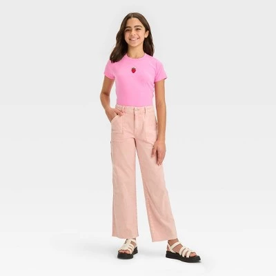 Girls' Short Sleeve Embroidered Baby T-Shirt - art class™ Dark Blue 4 Girls' Short Sleeve Embroidered Baby T-Shirt - art class™ Dark Blue - Image 2