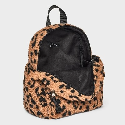 Girls' Printed Leopard Fleece 10.725" Mini Backpack - art class™ Black 4 Girls' Printed Leopard Fleece 10.725" Mini Backpack - art class™ Black - Image 2