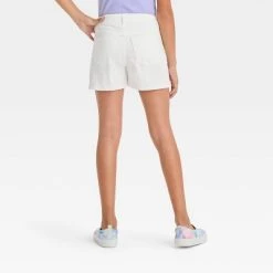 Girls' Destructed High-Rise Jean Shorts - art class™ Medium Wash