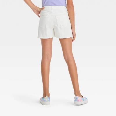 Girls' Destructed High-Rise Jean Shorts - art class™ Medium Wash 3 Girls' Destructed High-Rise Jean Shorts - art class™ Medium Wash