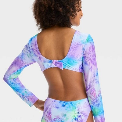 Girls' 'Palm Tree Skies' Tie-Dye Design One Piece Rash Guard - art class™ 3 Girls' 'Palm Tree Skies' Tie-Dye Design One Piece Rash Guard - art class™