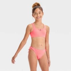 Girls' 'Classic Ribbed' Solid Bikini Set - art class™ Coral Orange -Art Class shop GUEST 5d68189c 1adc 4e28 9a8a 153509e41bb6 4