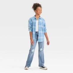 Girls' Oversized Flannel Button-Down Shirt - art class™ Blue Plaid 5 Girls' Oversized Flannel Button-Down Shirt - art class™ Blue Plaid -Art Class shop GUEST 62f05f85 8c85 40a0 9180 dbb96abf19b4