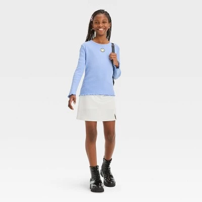 Girls' Long Sleeve T-Shirt - art class™ Blue Smiley 3 Girls' Long Sleeve T-Shirt - art class™ Blue Smiley - Image 2