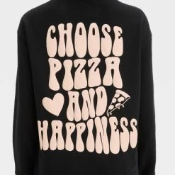 Girls' Oversized Fleece Graphic Pullover Sweatshirt - art class™ Black