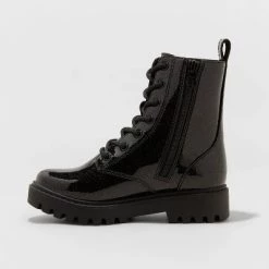 Girls' Rochelle Glitter Zipper Lace-Up Combat Boots - art class™ Purple