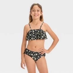 Girls' 'Daisy Dreams' Floral Printed Bikini Set - art class™ Black -Art Class shop GUEST 75f17747 453d 46f4 b218 69c6635b09aa 1