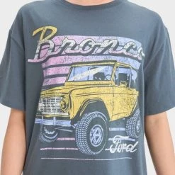 Girls' Short Sleeve 'Ford Bronco' Oversized Graphic T-Shirt - art class™ Gray