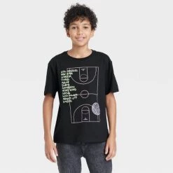 Boys' Basketball Court Short Sleeve Graphic T-Shirt - art class™ Black -Art Class shop GUEST 85a27117 ba86 445d 83a0 3c66d1adb69f 3