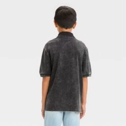 Boys' Short Sleeve Washed Polo Shirt - art class™ Light Aqua Blue