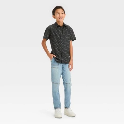 Boys' Woven Short Sleeve Button-Down Shirt - art class™ Blue 4 Boys' Woven Short Sleeve Button-Down Shirt - art class™ Blue - Image 2