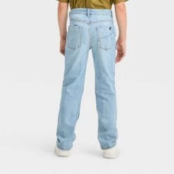 Boys' Relaxed Straight Jeans - art class™ Light Wash