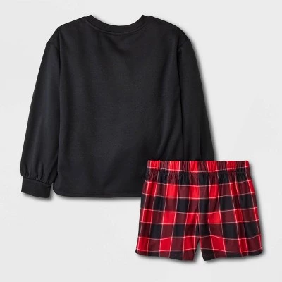 Girls' 2pc Full Sleeve Graphic Sweatshirt and Shorts Pajama Set - art class™ Cream 3 Girls' 2pc Full Sleeve Graphic Sweatshirt and Shorts Pajama Set - art class™ Cream