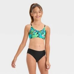 Girls' Feeling Tropical Floral Printed Bikini Set - art class™
