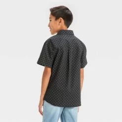 Boys' Woven Short Sleeve Button-Down Shirt - art class™ Blue
