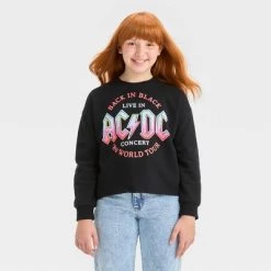 Girls' Cropped 'ACDC' Sweatshirt - art class™ Black -Art Class shop GUEST af97f635 3614 4f35 92ea 8b896ebed221 3