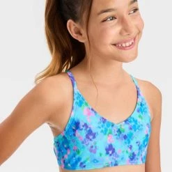 Girls' 'Blurred Lines' Floral Printed Bikini Set - art class™