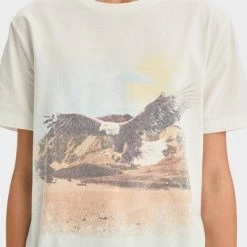 Boys' Short Sleeve Graphic T-Shirt with Vintage Eagle - art class™ Off-White