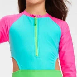 Girls' Solid One Piece Swimsuit - art class™