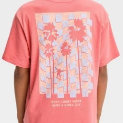 Boys' Checkered Palm Tree Short Sleeve Graphic T-Shirt - art class™ Orange