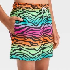 Boys' Ombre Zebra Striped Swim Shorts - art class™ Blue