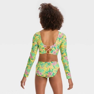 Girls' Tropics Utopia Floral Printed Rash Guard Set - art class™ 4 Girls' Tropics Utopia Floral Printed Rash Guard Set - art class™ - Image 2